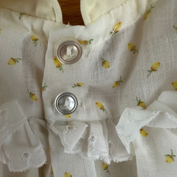 Polly Flinders Hand Smocked Yellow and White Baby Dress Size 0-6 Months - Picture 10 of 14